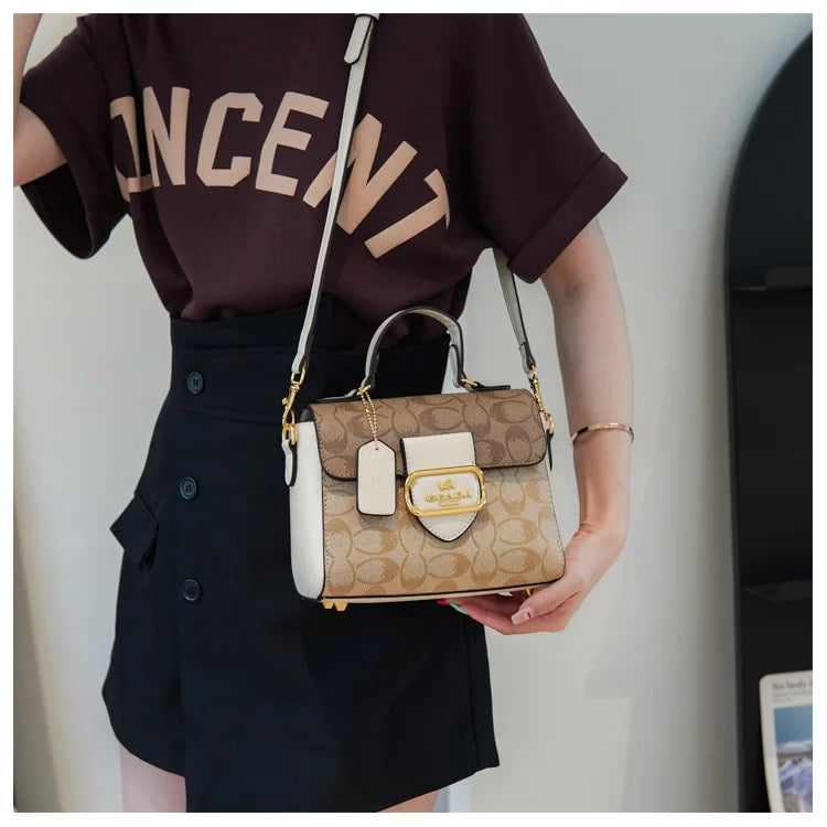 Fashionable and retro texture handbag for women, 2026 new model, with high-end color scheme, tote bag or crossbody bag