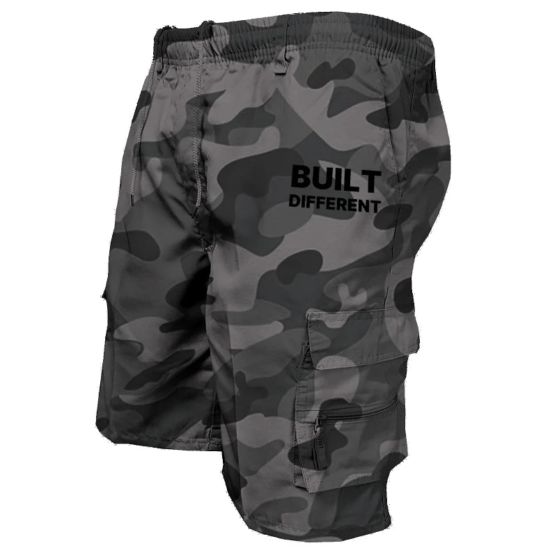 Mens Cargo Shorts Summer Outdoor Camouflage Print Short Pants Multi Pocket Casual Utility Style Big Size Trousers Durable Fabric