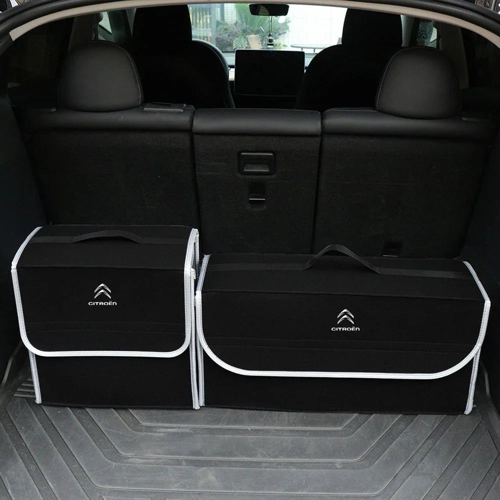 Car Trunk Storage Bag Leather Camping Box Collapsible Auto Organizer For Citroen C1 C2 C3 C4 C5 C6 C8 C4L DS4 DS6 Grand Picasso
