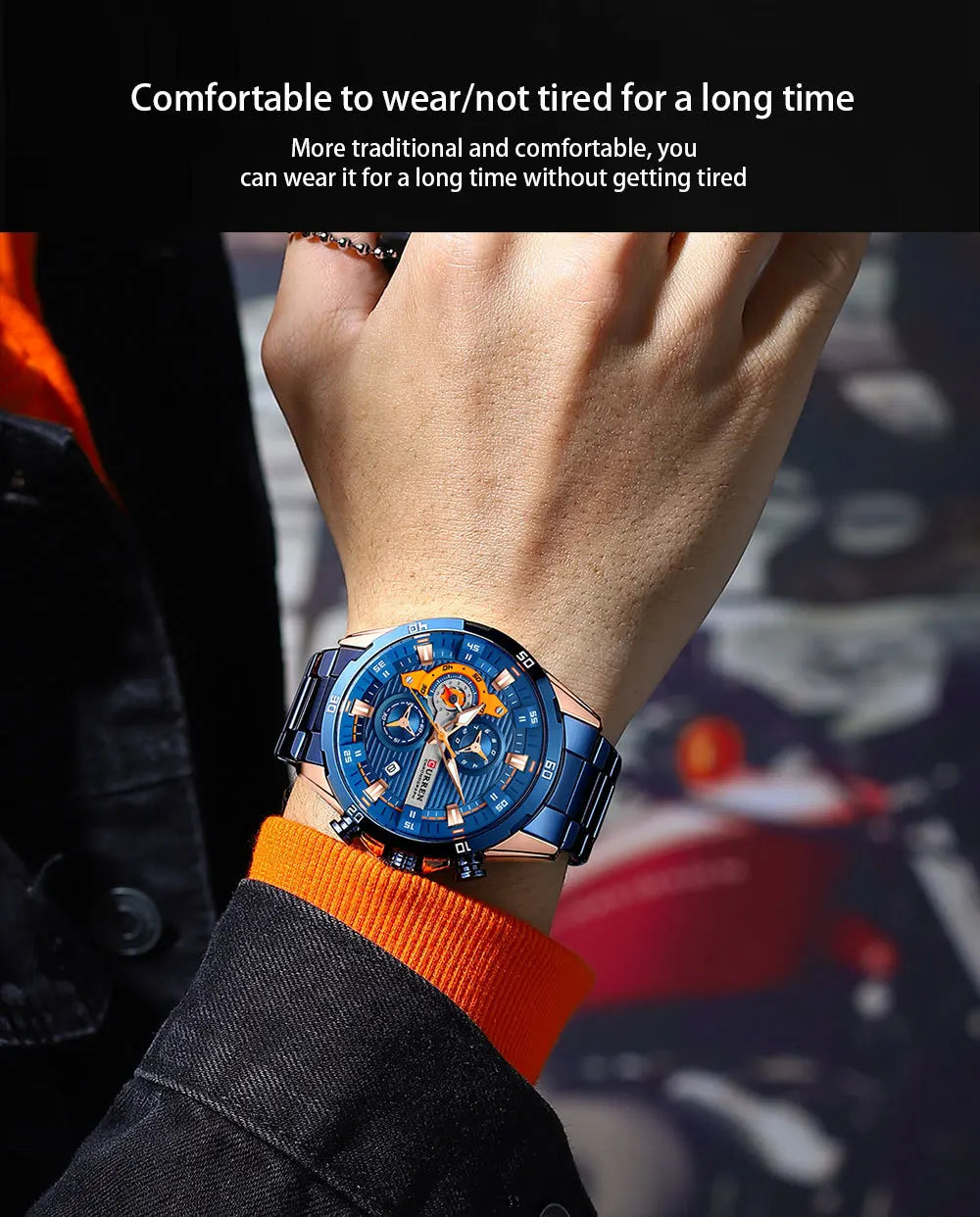 Stainless Steel Watches for Mens Creative Fashion Luminous Dial with Chronograph Clock Male Casual Wristwatches Business