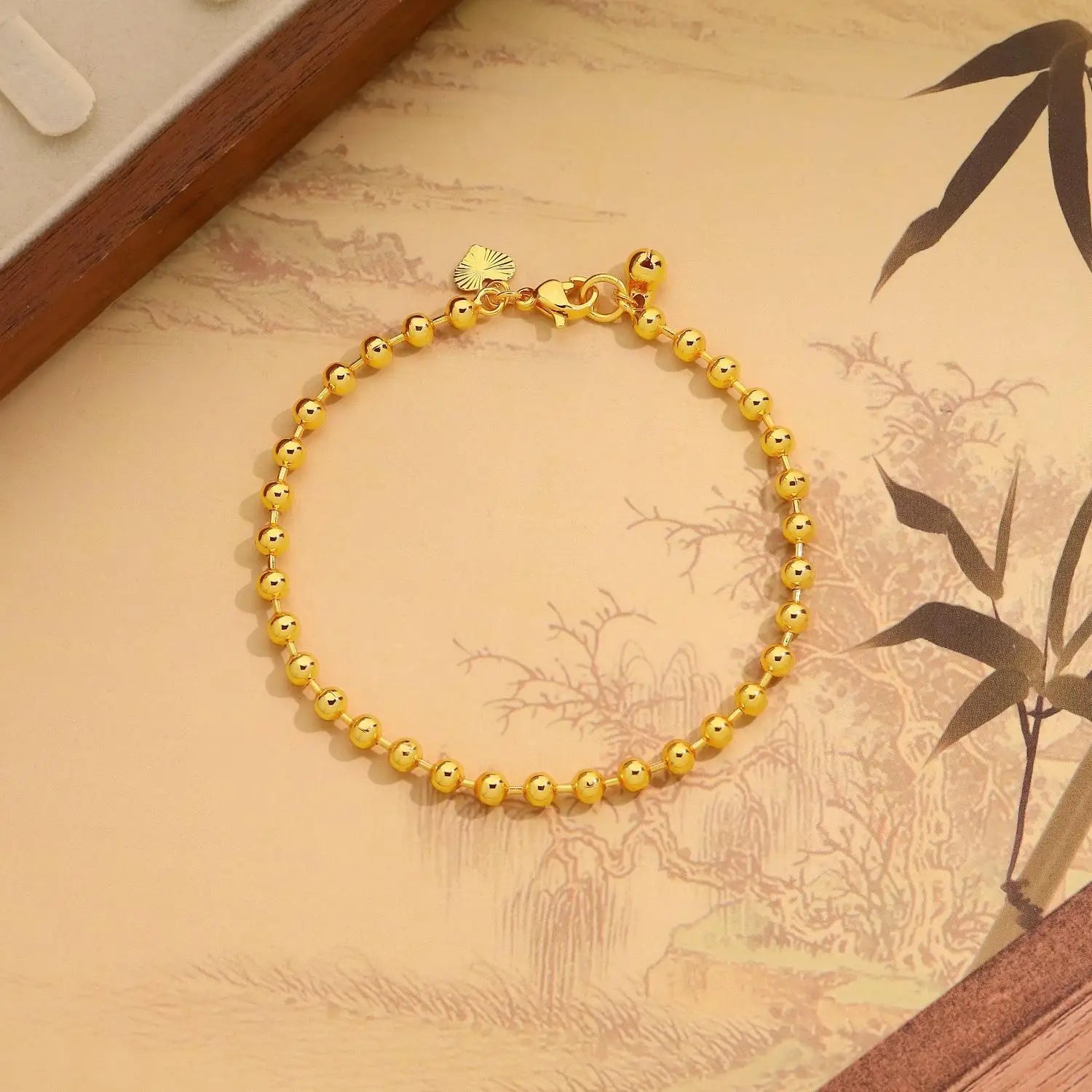 Beaded Bell Bracelet For Women Fashion Smooth Surface Design Minimalist Versatile Elegant High-End Jewelry Gift For Best Friend