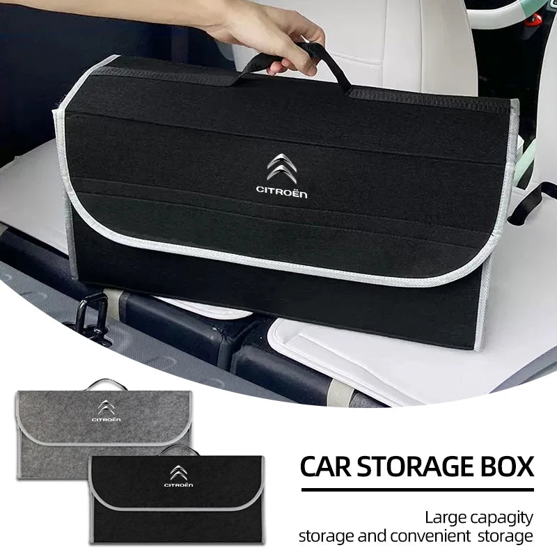 Car Trunk Storage Bag Leather Camping Box Collapsible Auto Organizer For Citroen C1 C2 C3 C4 C5 C6 C8 C4L DS4 DS6 Grand Picasso