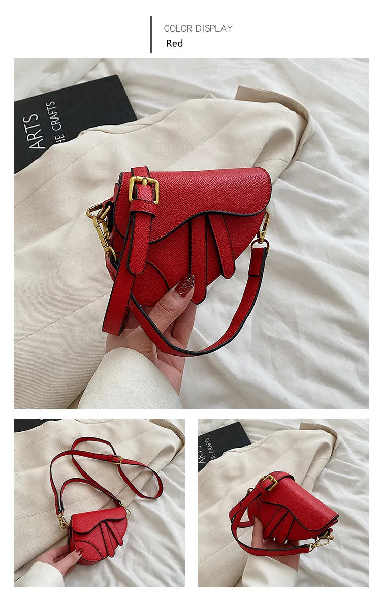 Fashion Children's Bags Ins Girls Niche Messenger Bag Retro Portable Saddle Bag Baby Kids Shoulder Bag Accessories Handbag BM092