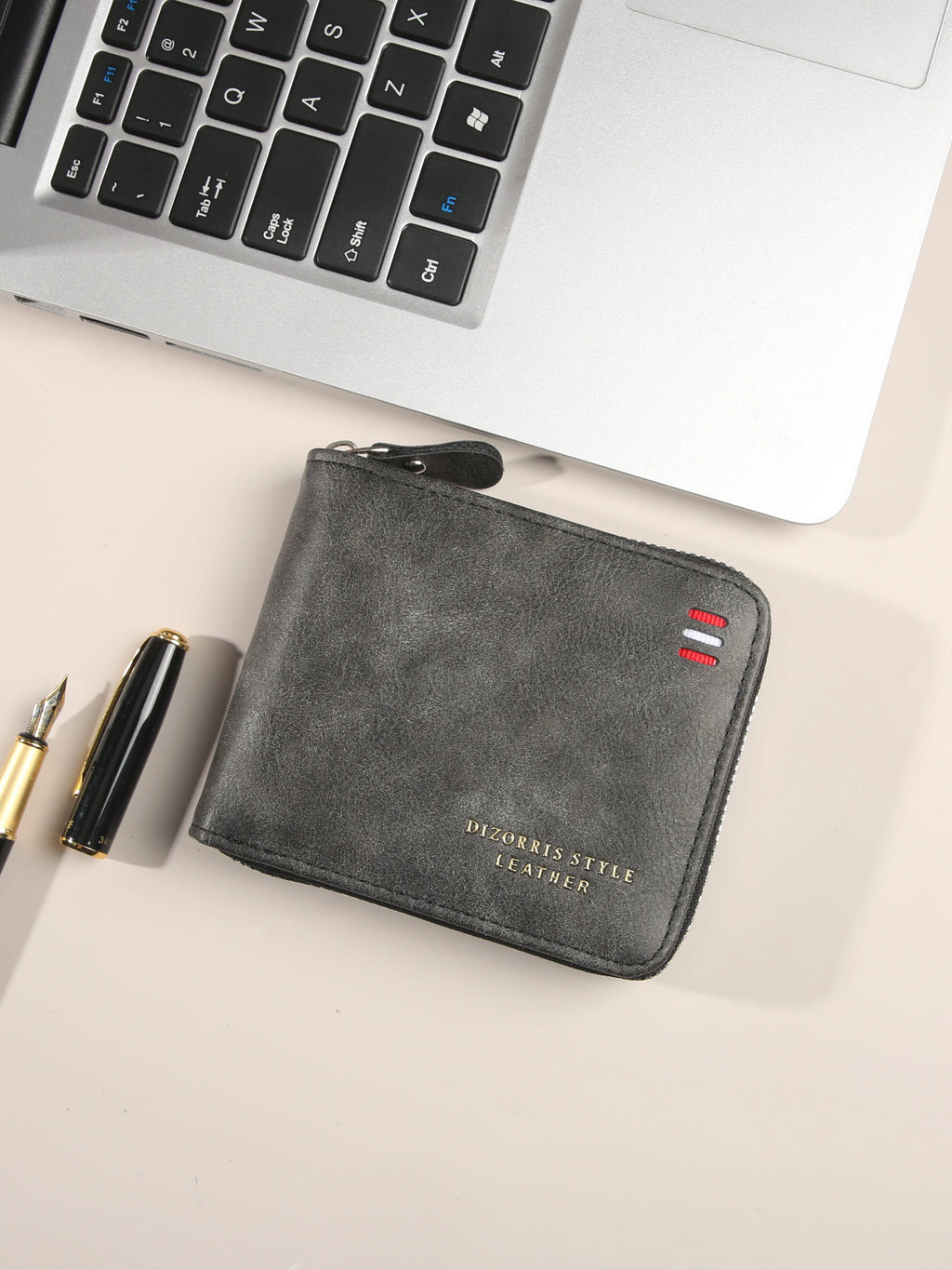 Men's wallet short version 2025 new solid color youth simple three fold wallet multifunctional student zipper coin purse