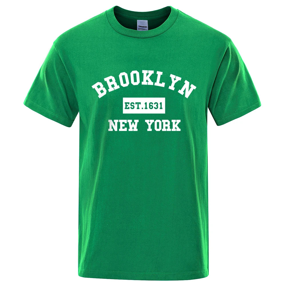 Mens 1631 New York Letter Print T-Shirt  Casual Loose T-Shirts Summer Cotton Tops Fashion Breathable Tee Clothing
