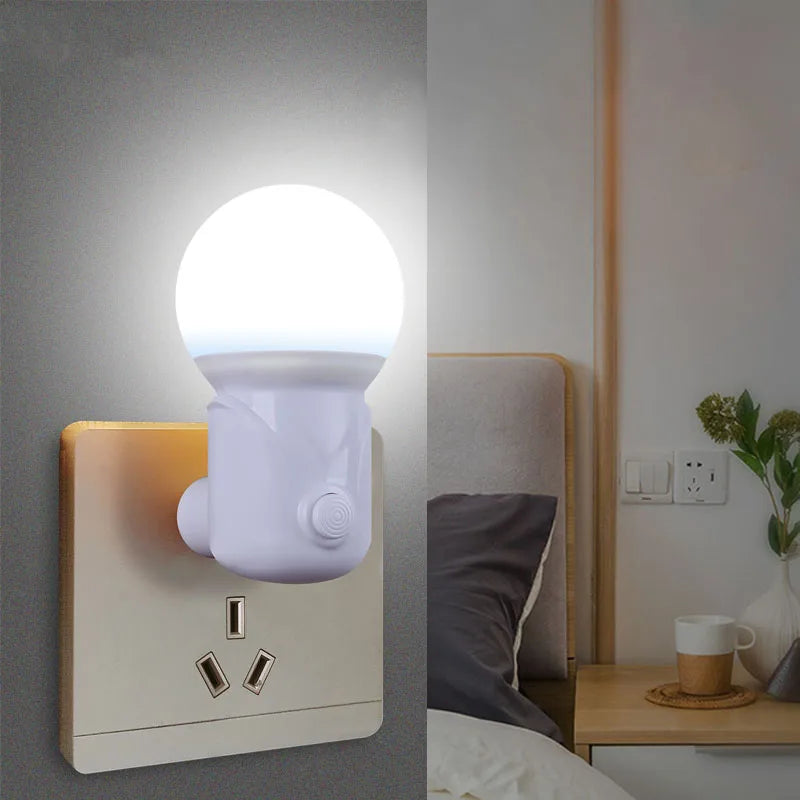 New Saving Sensor Light Control Plug-in LED Sleep Night Light With Switch Baby Feeding Bedroom Wake Up Decoration Bedside Lamp