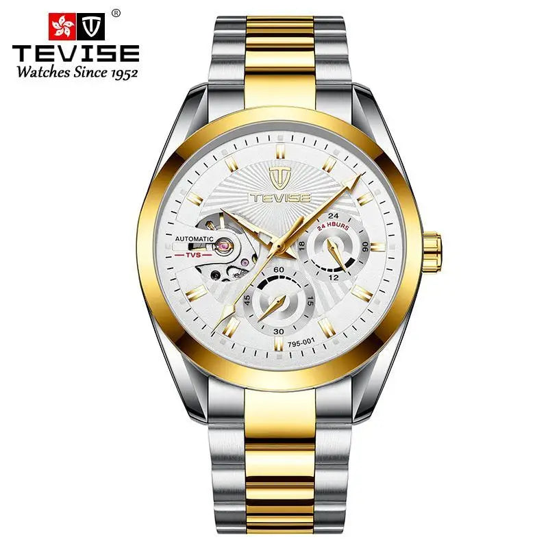TEVISE men's watch - a business mechanical watch for fashionable men. High quality, suitable for daily wear in both formal and c