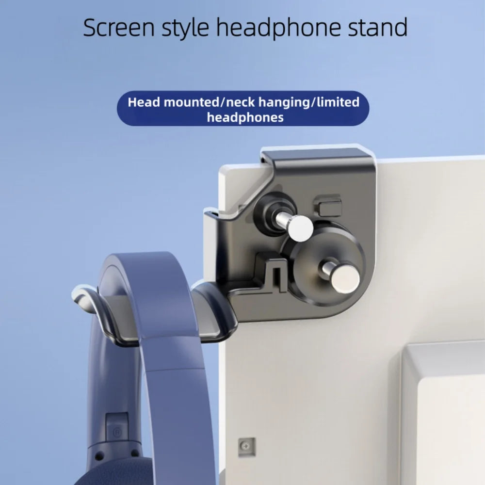 Headphone Holder PC Monitor Hanger Wall Hook Monitor Earphone Stand Universal Headset Hanging Hook Durable Headphone Bracket