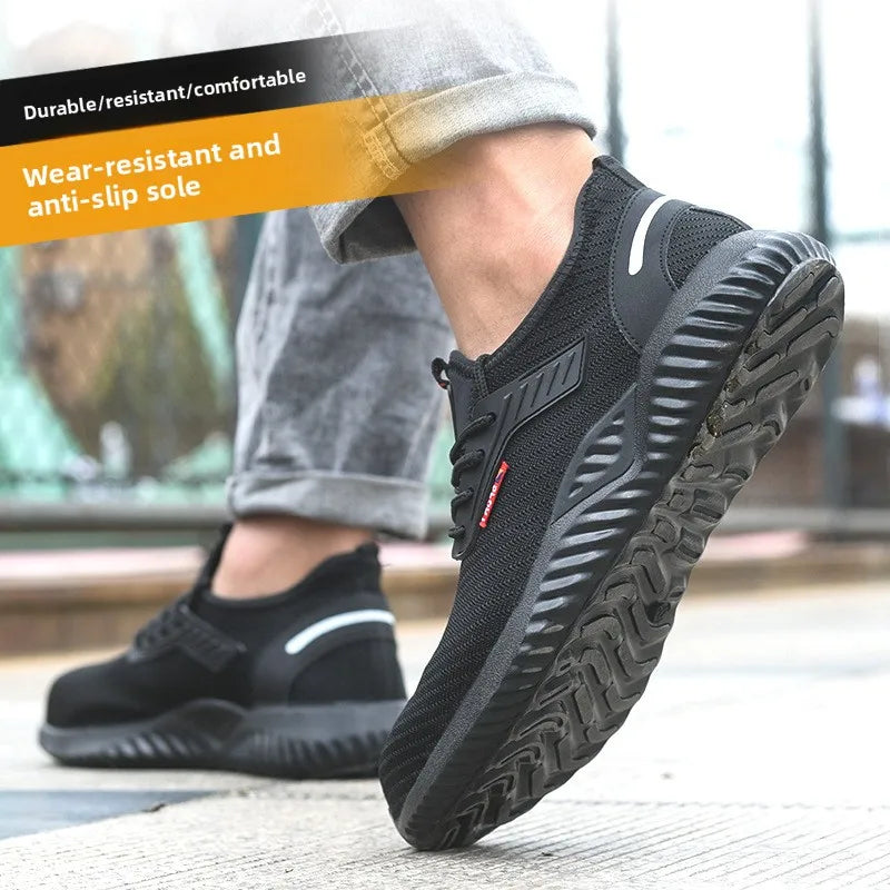Safety Shoes Work Sneakers Steel Toe Men Women Anti Smash  Shoes Light BreathablePuncture Proof Work Boots Indestructible Safety
