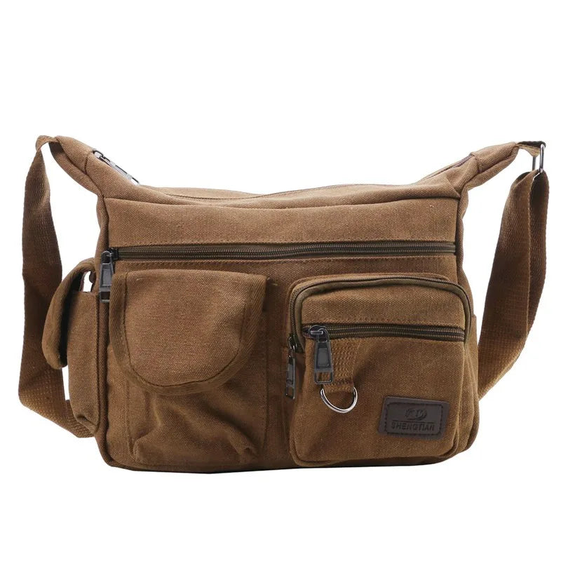 Men Canvas Shoulder Bags Casual Tote Travel Men's Crossbody Bag Luxury Messenger Bags Fashion High Quality Handbag