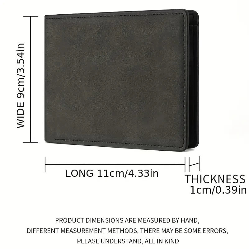 Men's Fashion Wallet For PU Leather Short Purse with Dollar Clip Multi Card Slots Large Capacity Coin Holder Slim Money