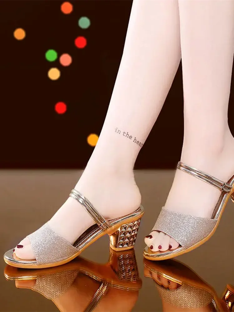 sandalias femininas women fashion comfort spring & summer golden high quality sandals lady elegant silver sexy party shoes a502