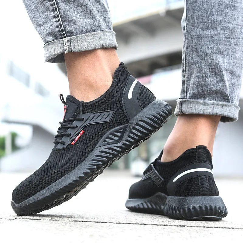 Safety Shoes Work Sneakers Steel Toe Men Women Anti Smash  Shoes Light BreathablePuncture Proof Work Boots Indestructible Safety