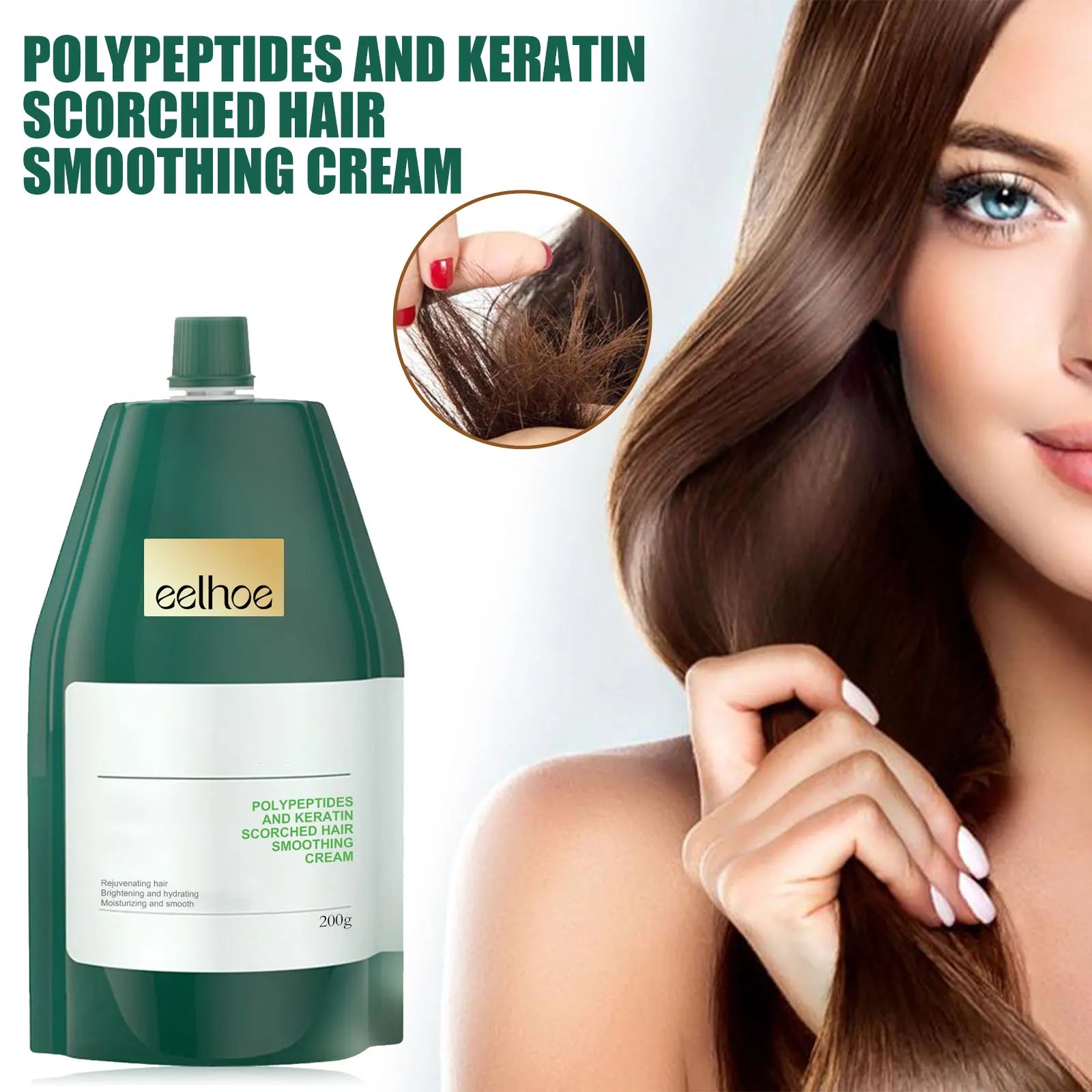 Keratin Hair Cream Quickly Smoothing Hair Reduce Frizz Split Ends Repairing Dry Damaged Scalp Moisturizing Hair Treatment Cream