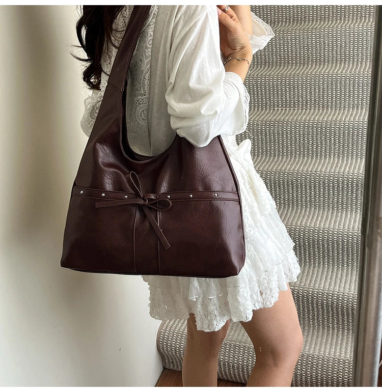 PU Large Capacity Hasp Tote Bags Solid Color High Quality Ladies Bags 2025 Hot Sale Light Luxury Commuting Women's Handbags