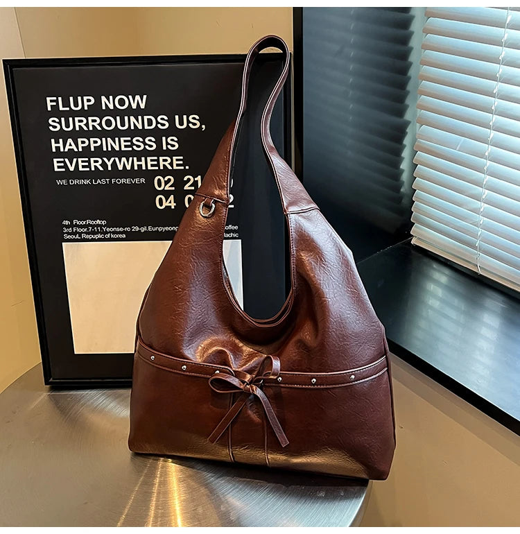 PU Large Capacity Hasp Tote Bags Solid Color High Quality Ladies Bags 2025 Hot Sale Light Luxury Commuting Women's Handbags