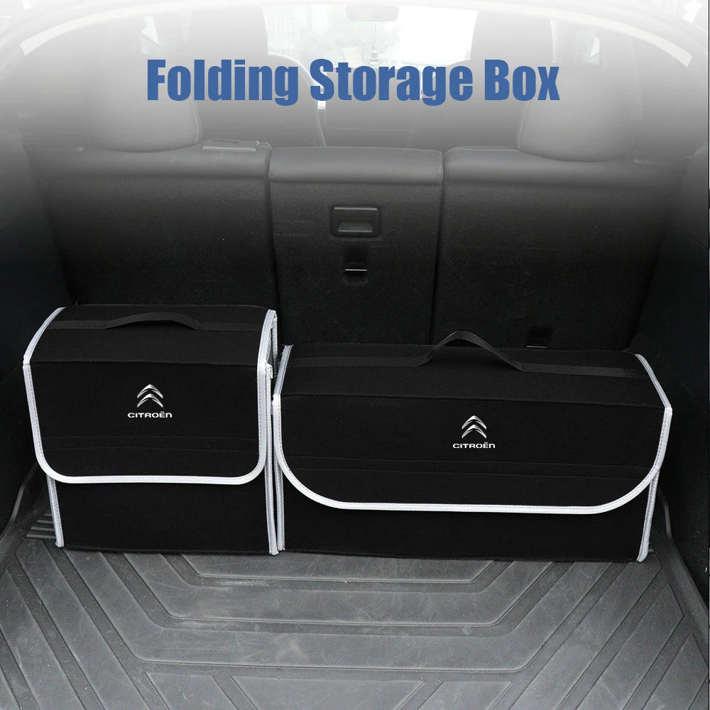 Car Trunk Storage Bag Leather Camping Box Collapsible Auto Organizer For Citroen C1 C2 C3 C4 C5 C6 C8 C4L DS4 DS6 Grand Picasso