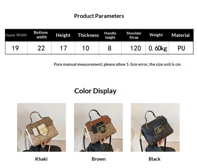 Fashionable and retro texture handbag for women, 2026 new model, with high-end color scheme, tote bag or crossbody bag