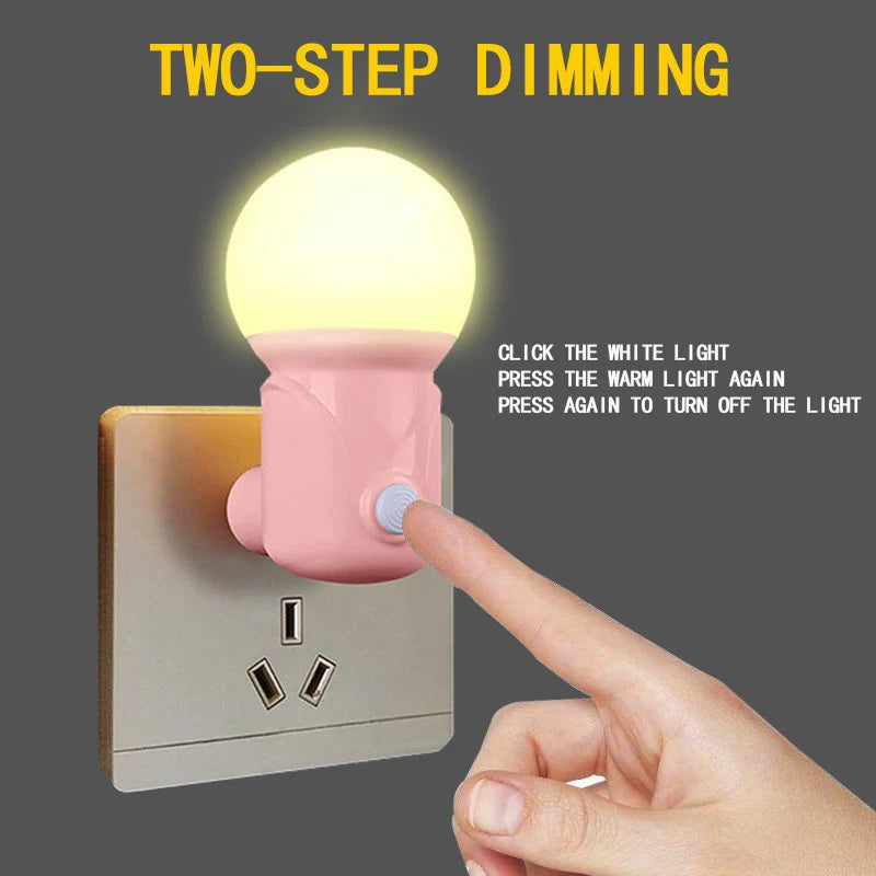 New Saving Sensor Light Control Plug-in LED Sleep Night Light With Switch Baby Feeding Bedroom Wake Up Decoration Bedside Lamp