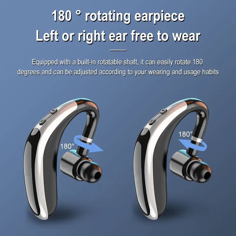 Wireless Headset Single Ear-Hook Bluetooth-compatible Headphone In-ear Car Call Business Sports Earphones With HD Mic For iPhone
