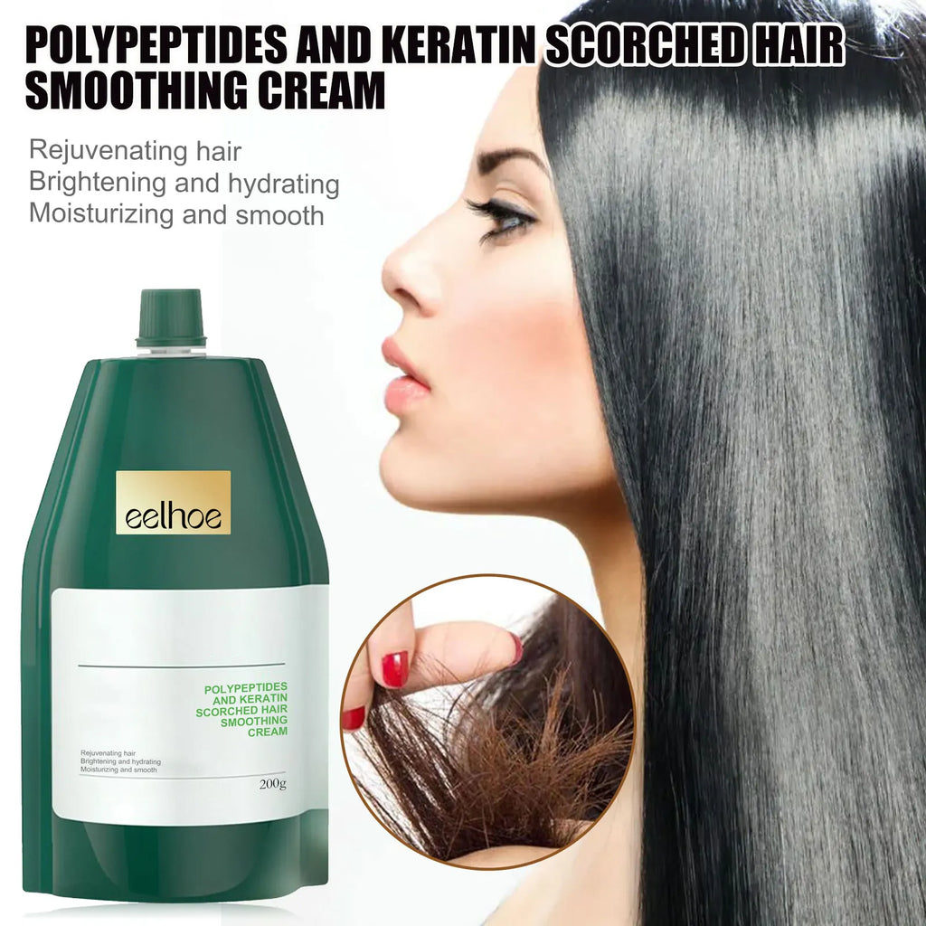 Keratin Hair Cream Quickly Smoothing Hair Reduce Frizz Split Ends Repairing Dry Damaged Scalp Moisturizing Hair Treatment Cream