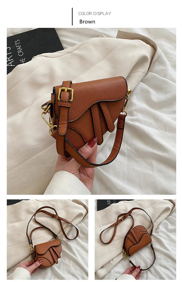 Fashion Children's Bags Ins Girls Niche Messenger Bag Retro Portable Saddle Bag Baby Kids Shoulder Bag Accessories Handbag BM092