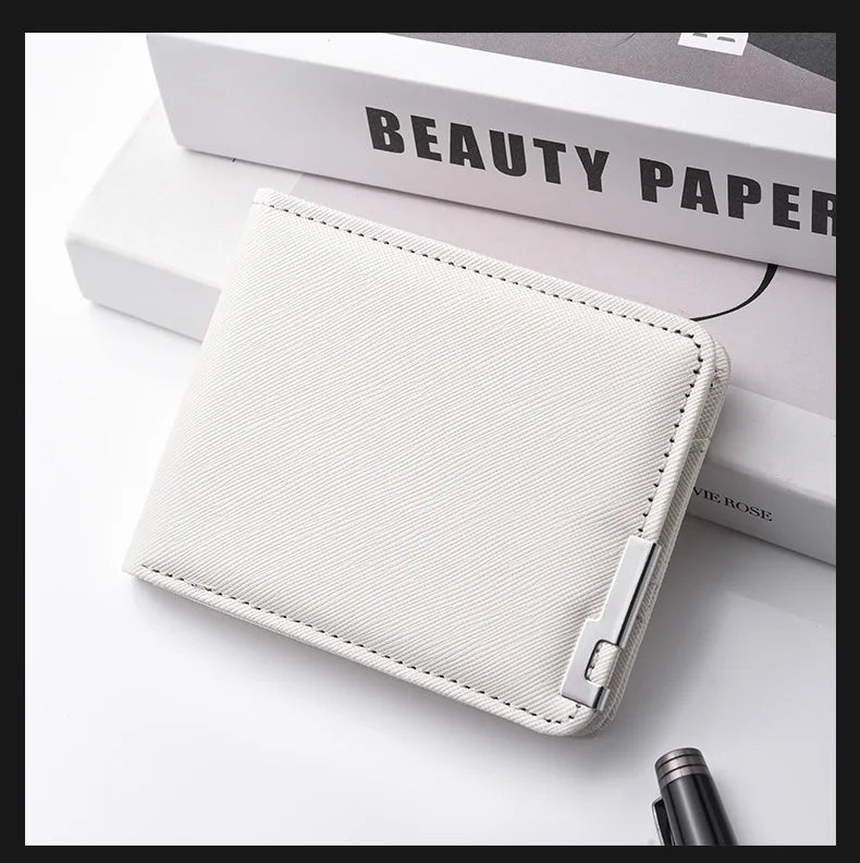 Men's Slim Wallet – PU Leather, Multi-Card Holder with Metal Accent, Lightweight & Stylish for Daily Use