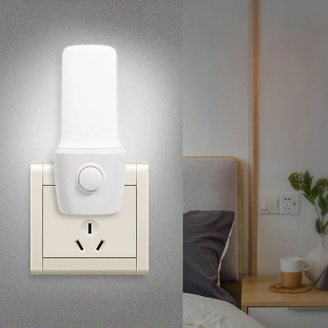New Saving Sensor Light Control Plug-in LED Sleep Night Light With Switch Baby Feeding Bedroom Wake Up Decoration Bedside Lamp