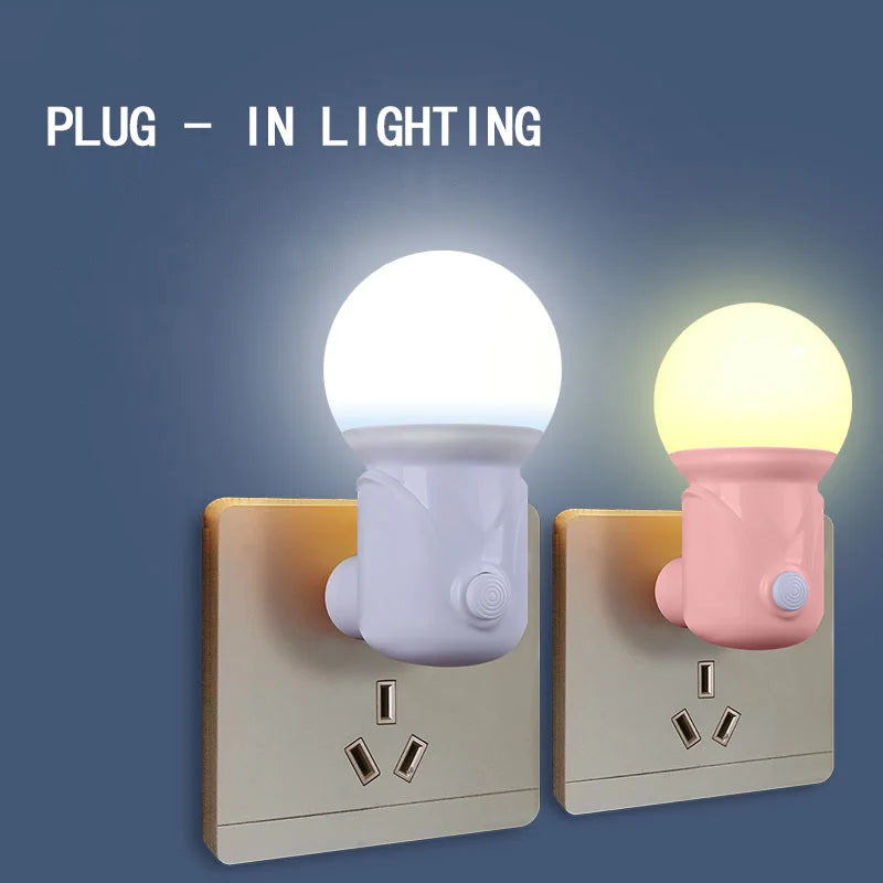 New Saving Sensor Light Control Plug-in LED Sleep Night Light With Switch Baby Feeding Bedroom Wake Up Decoration Bedside Lamp