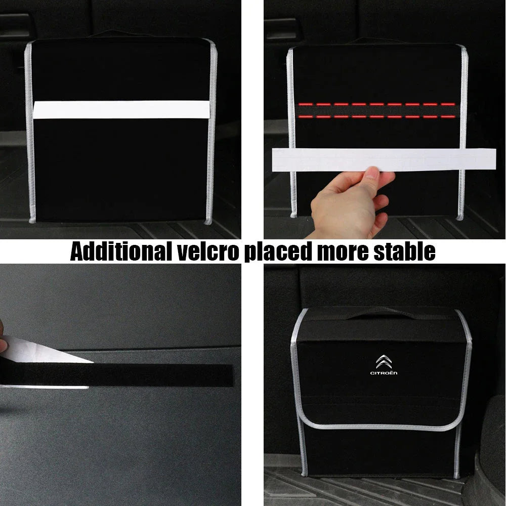 Car Trunk Storage Bag Leather Camping Box Collapsible Auto Organizer For Citroen C1 C2 C3 C4 C5 C6 C8 C4L DS4 DS6 Grand Picasso