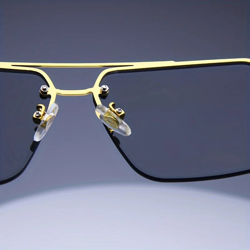 Trendy Rimless Sunglasses for Men Women Fashion Frameless Rectangle Sun Glasses Retro Shades Summer Traveling Eyewear UV400