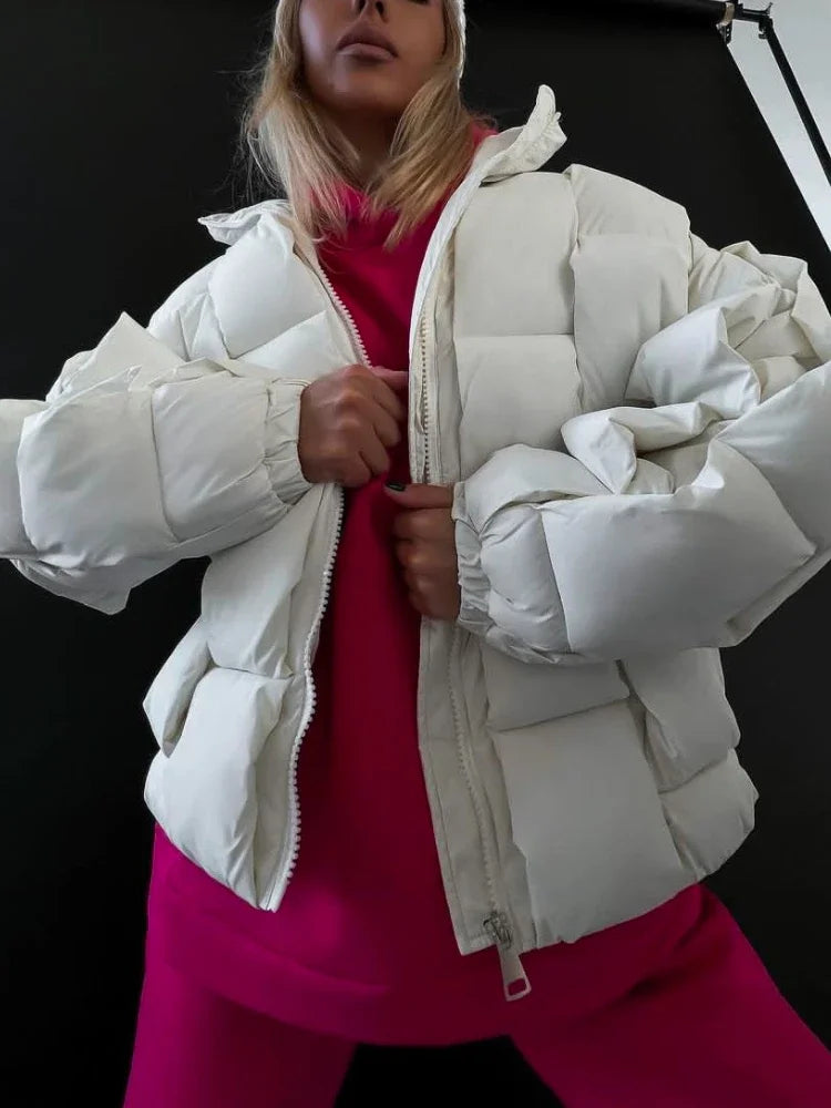 Winter Jackets for Women 2025 Thick Warm Loose Fashion Quilted Jacket Female Interchange High Street Green Baggy Puffer Coat