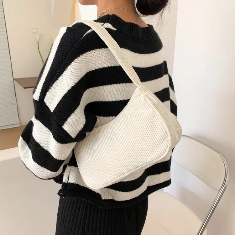 2023 Girls Women Crossbody Bags Shoulder Bags Purse Solid Color Top-Handle Bags Fashion Retro Corduroy Designer Handbags