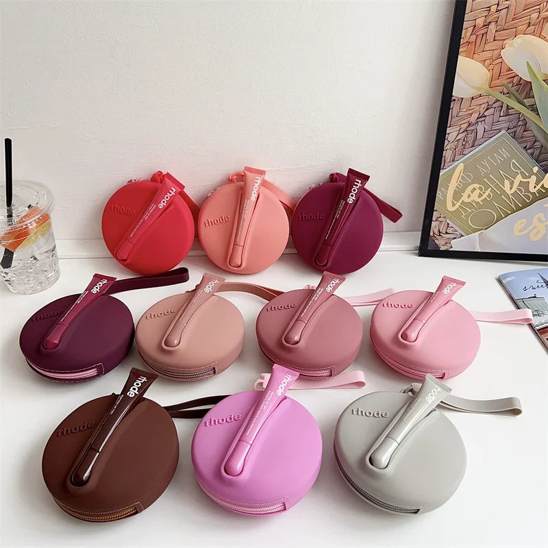 Lip Gloss Glaze Makeup Organizer Female Toiletry Kit Bag Make Up Case Storage Bags Pouch Box Cosmetic Box Organizer Zip Mirror