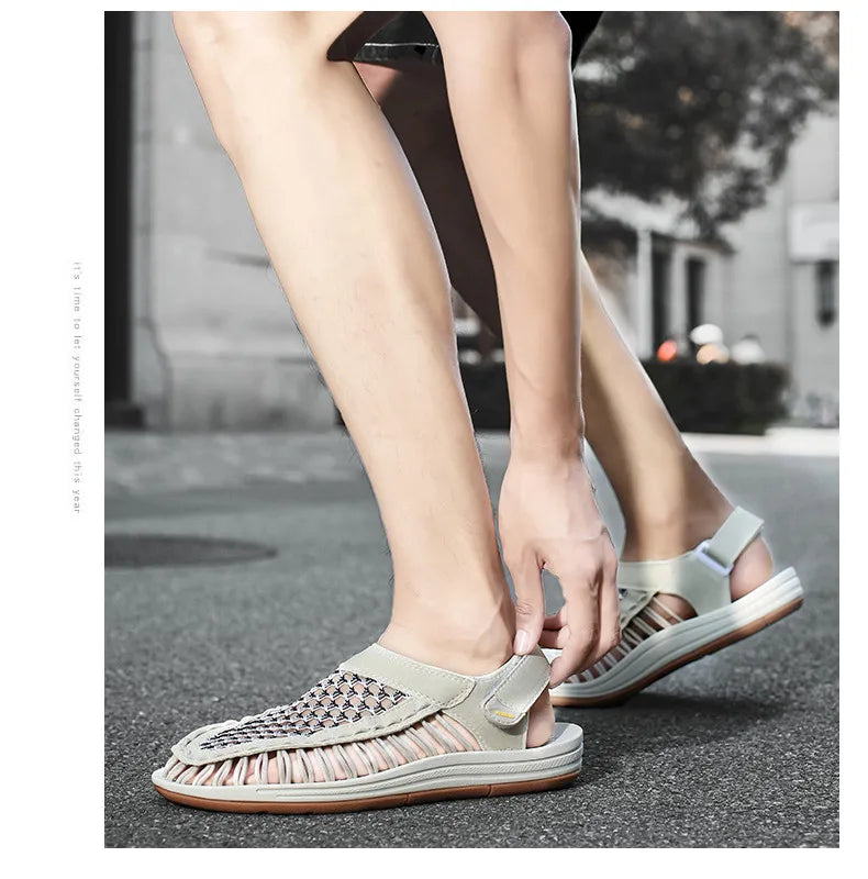 Summer Hand-woven Men's Sandals Fashion Men Casual Shoes Brand Designer Sneakers High Quality Outdoor Beach Sandals Men Shoes