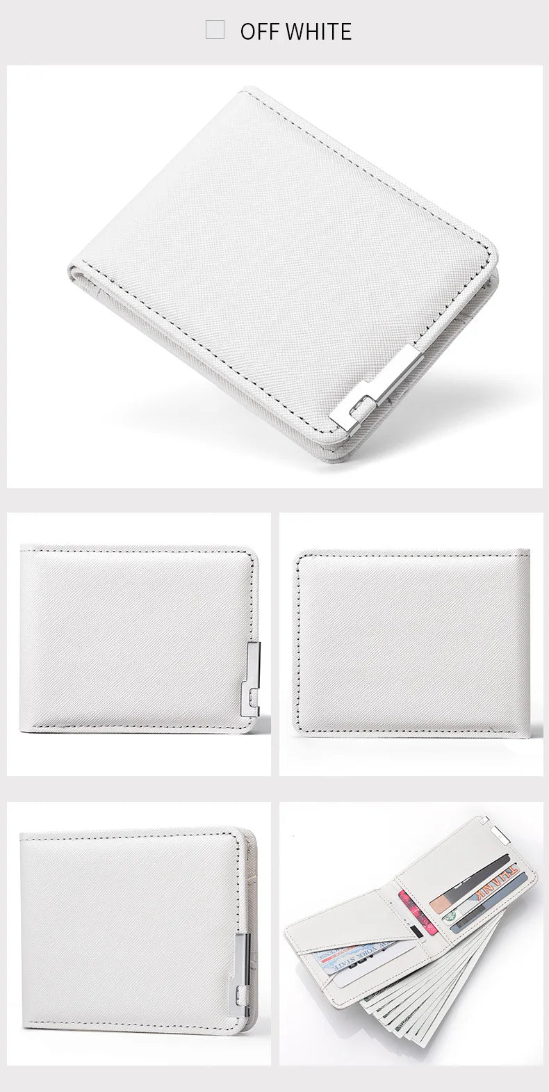 Men's Slim Wallet – PU Leather, Multi-Card Holder with Metal Accent, Lightweight & Stylish for Daily Use