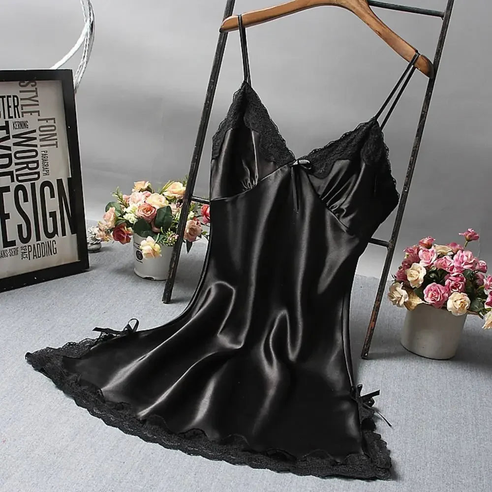 Sexy Lace Patchwork Camisola Lingerie Nighty Wedding Dress Sleep Wear Nightdress Clothes Women's Nightgowns Sexy Nightwear