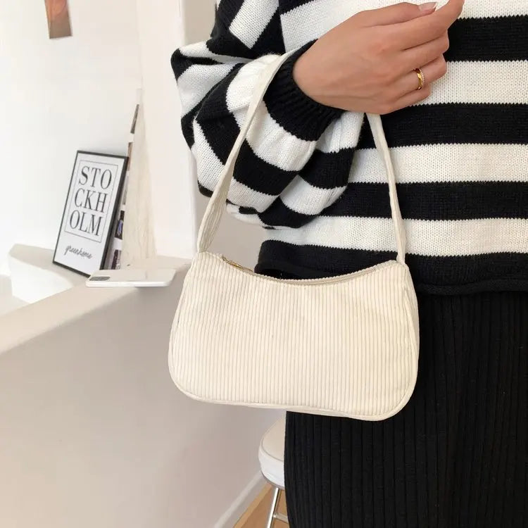2023 Girls Women Crossbody Bags Shoulder Bags Purse Solid Color Top-Handle Bags Fashion Retro Corduroy Designer Handbags
