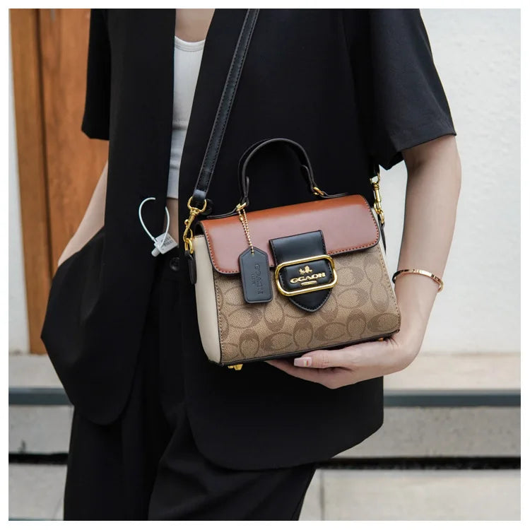 Fashionable and retro texture handbag for women, 2026 new model, with high-end color scheme, tote bag or crossbody bag