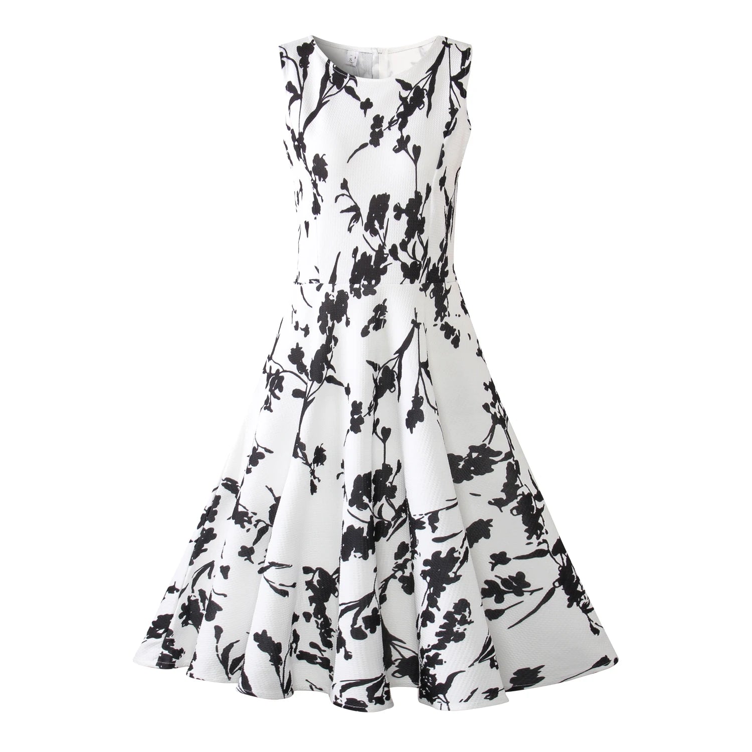 Summer Women Dress Clothing Floral Print Robe Retro Swing Casual Vintage Rockabilly