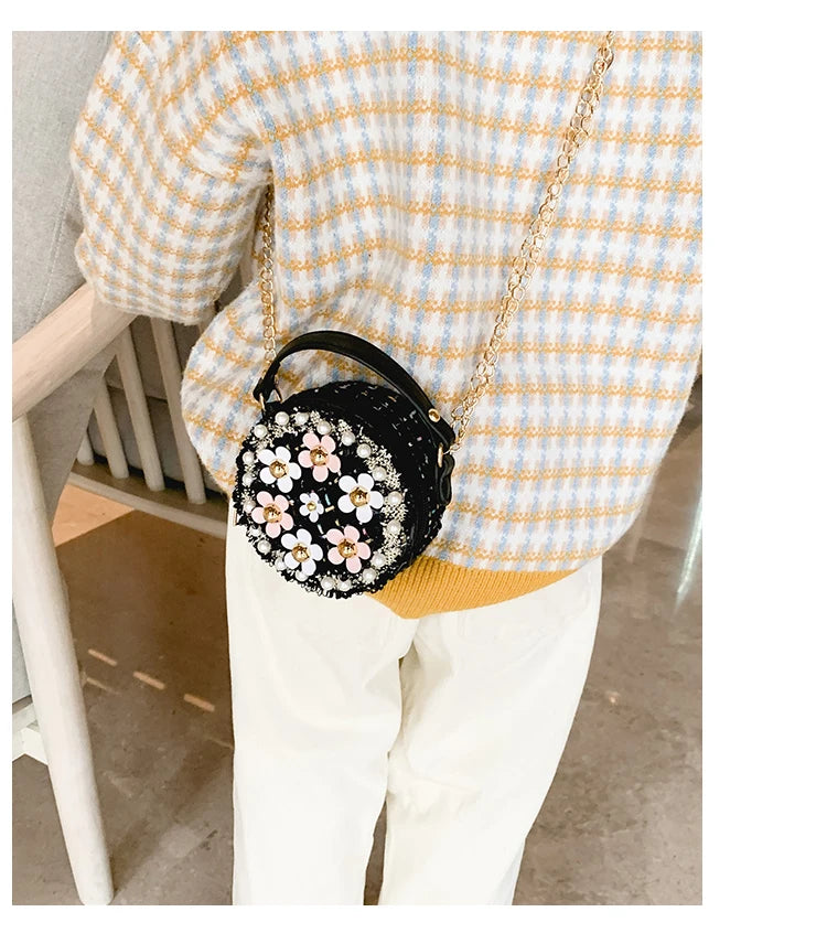 New Women Bag Lady Little Girls Toddler Princess Lovely Bag Kids Baby Messenger Shoulder Crossbody Flower Bag
