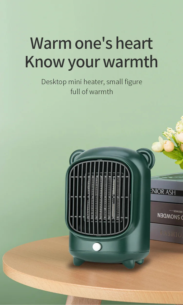 Portable Electric PTC Fan 500W/220V Portable Desktop Fan Heater Fast Heating Foot Hand Warmer Room Heater House Warmer Machine