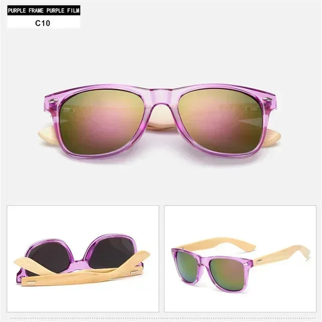 Natural Wooden Sunglasses for Men and Women, Polarized Fashion Sun Glasses with Original Wood Frame