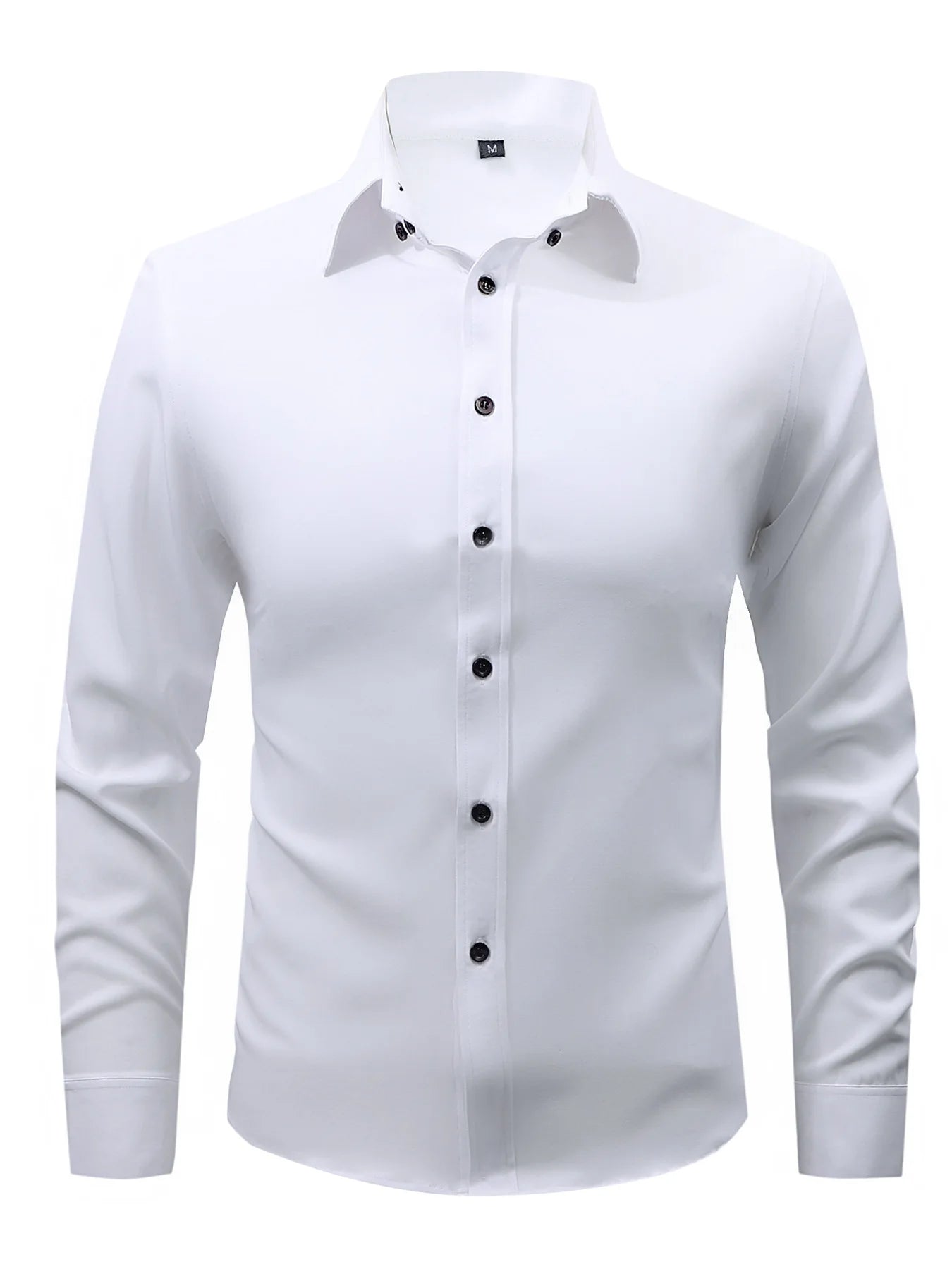 Shirts for Man Spring Autumn Polo Shirts Solid Color Business Comfort Breathable Long Sleeve Fashion Casual Classic Shirt