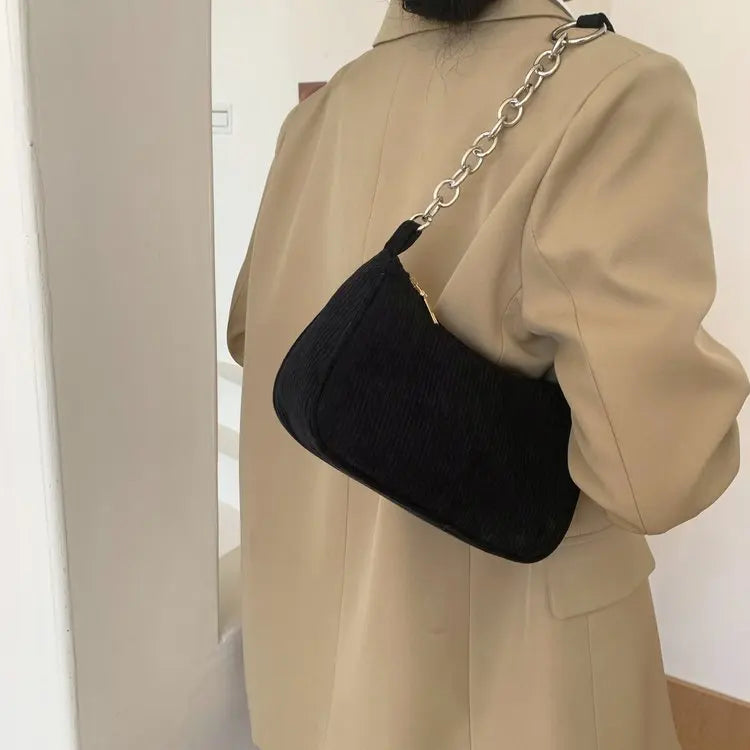 2023 Girls Women Crossbody Bags Shoulder Bags Purse Solid Color Top-Handle Bags Fashion Retro Corduroy Designer Handbags