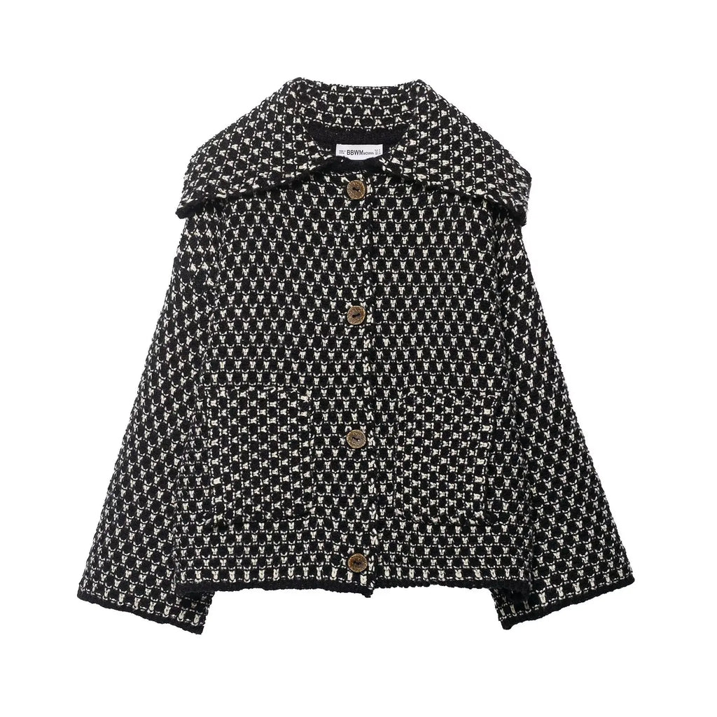 Chic Fashion Knitted Jackets for Women 2026 Autumn Winter Long Sleeve Single-Breasted Short Coats High Street Casual New Jackets