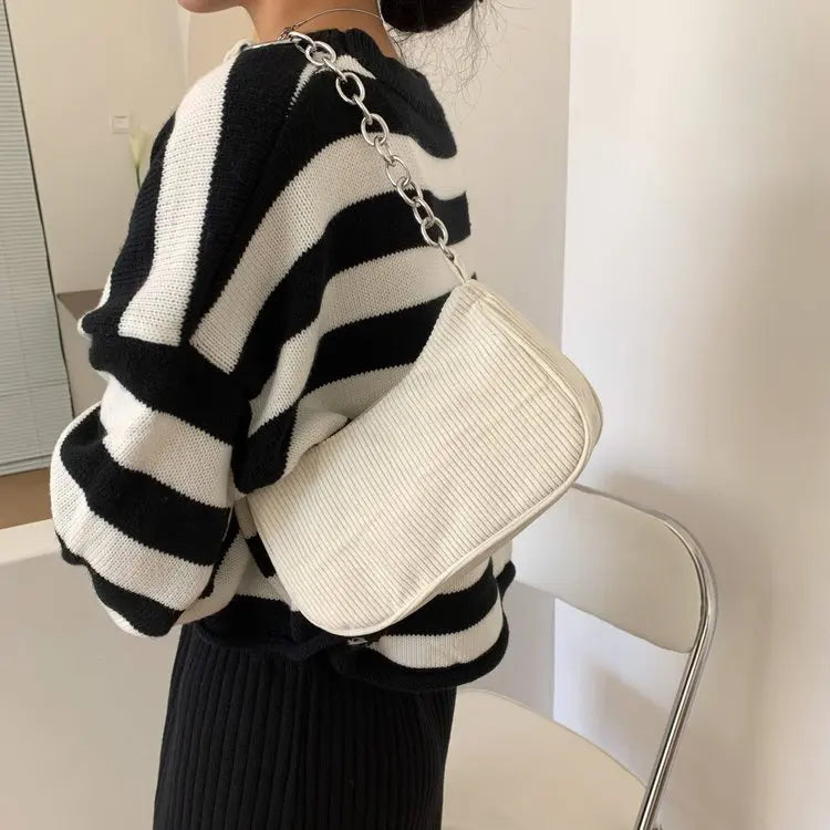 2023 Girls Women Crossbody Bags Shoulder Bags Purse Solid Color Top-Handle Bags Fashion Retro Corduroy Designer Handbags