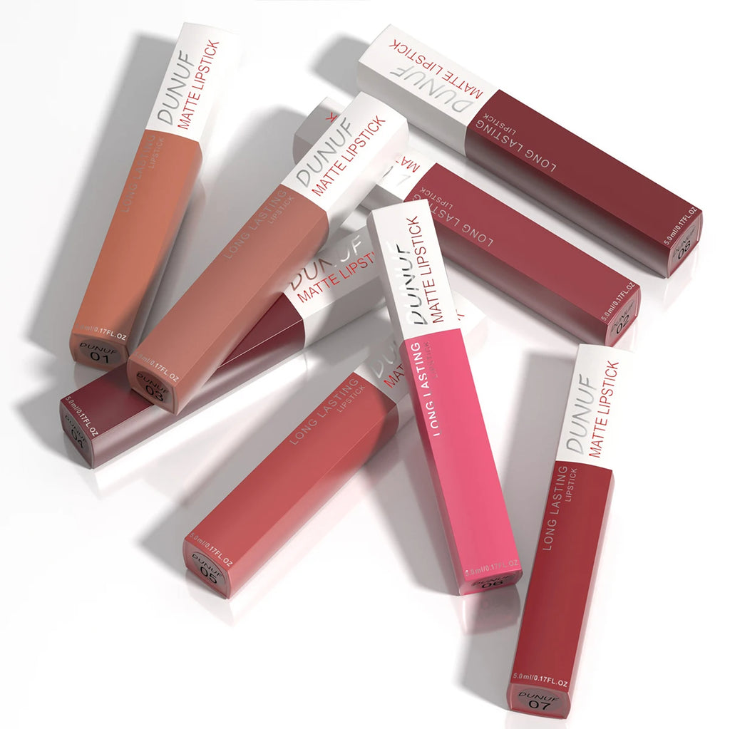 Long-Lasting Lip Gloss 1pcs: Matte Lipstick Non-Stick Cup Waterproof Nude Deep Red Mauve Christmas And Valentine's Day Gifts