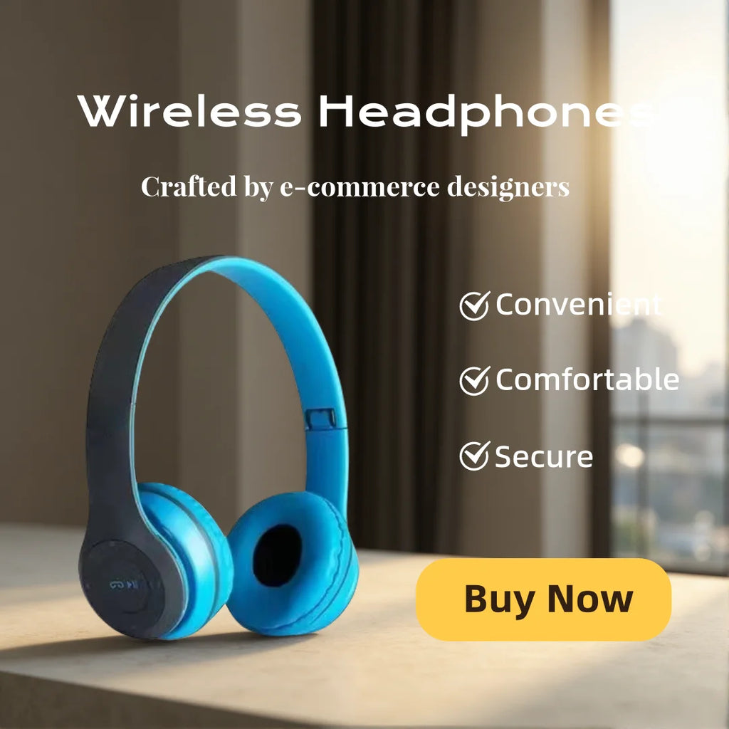 Foldable Bluetooth Headphones Wireless Overhead Earphones with Microphone Volume Control for iPhone And Android Game Headset