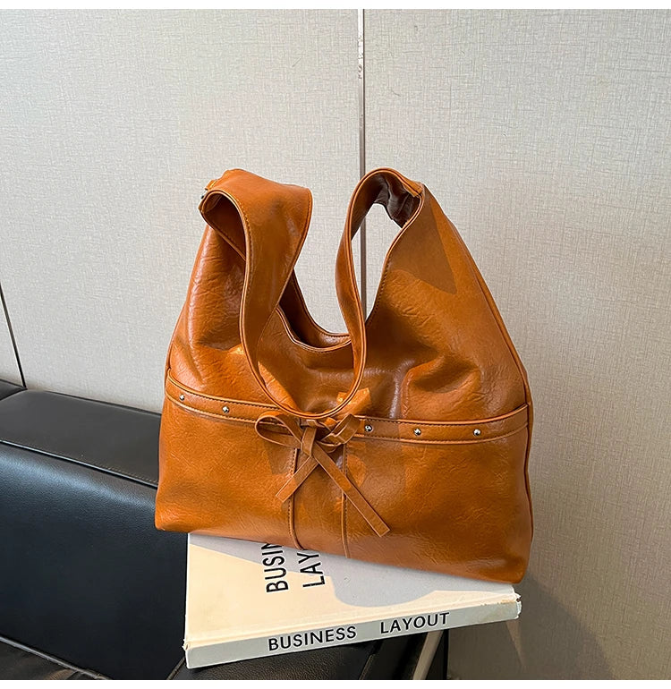 PU Large Capacity Hasp Tote Bags Solid Color High Quality Ladies Bags 2025 Hot Sale Light Luxury Commuting Women's Handbags